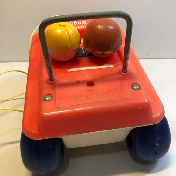 Fisher Price Bouncing Buggy 1973 Vintage Red White #122 Pull Toy Kids Made in US - Picture 9 of 12